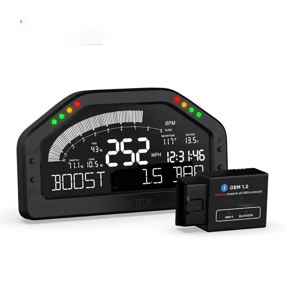 Dashboard Race Display OBDII Bluetooth Gauge Multicolour Screen